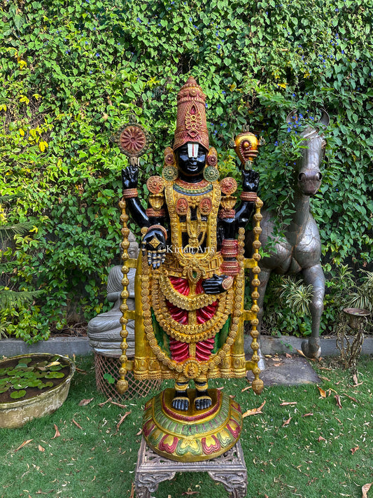 Brass Large Lord Balaji Idol | Festive Colours | 68"