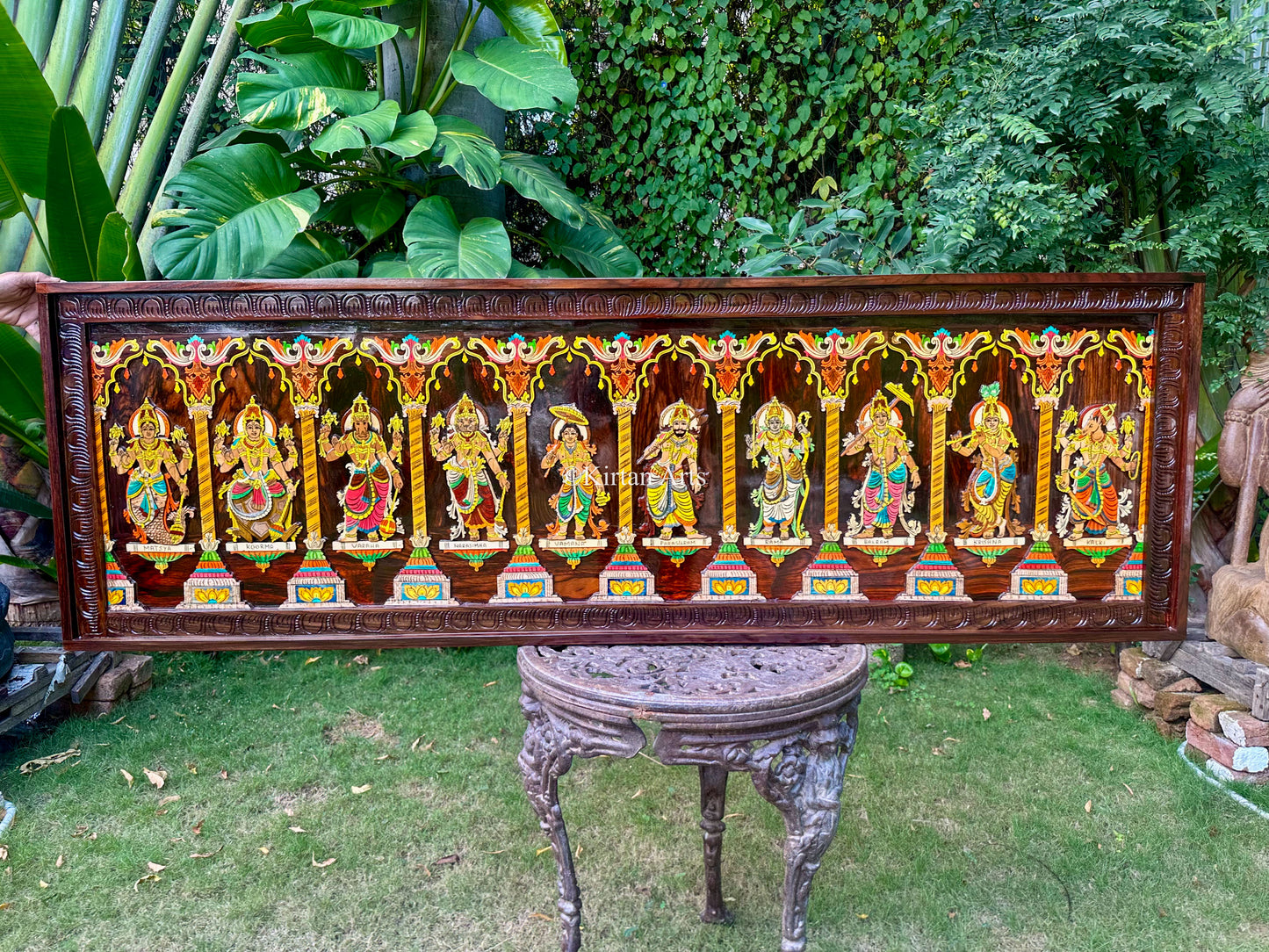 Rosewood Dasavatar Panel | 6x2 ft | 3D Embossed Artwork