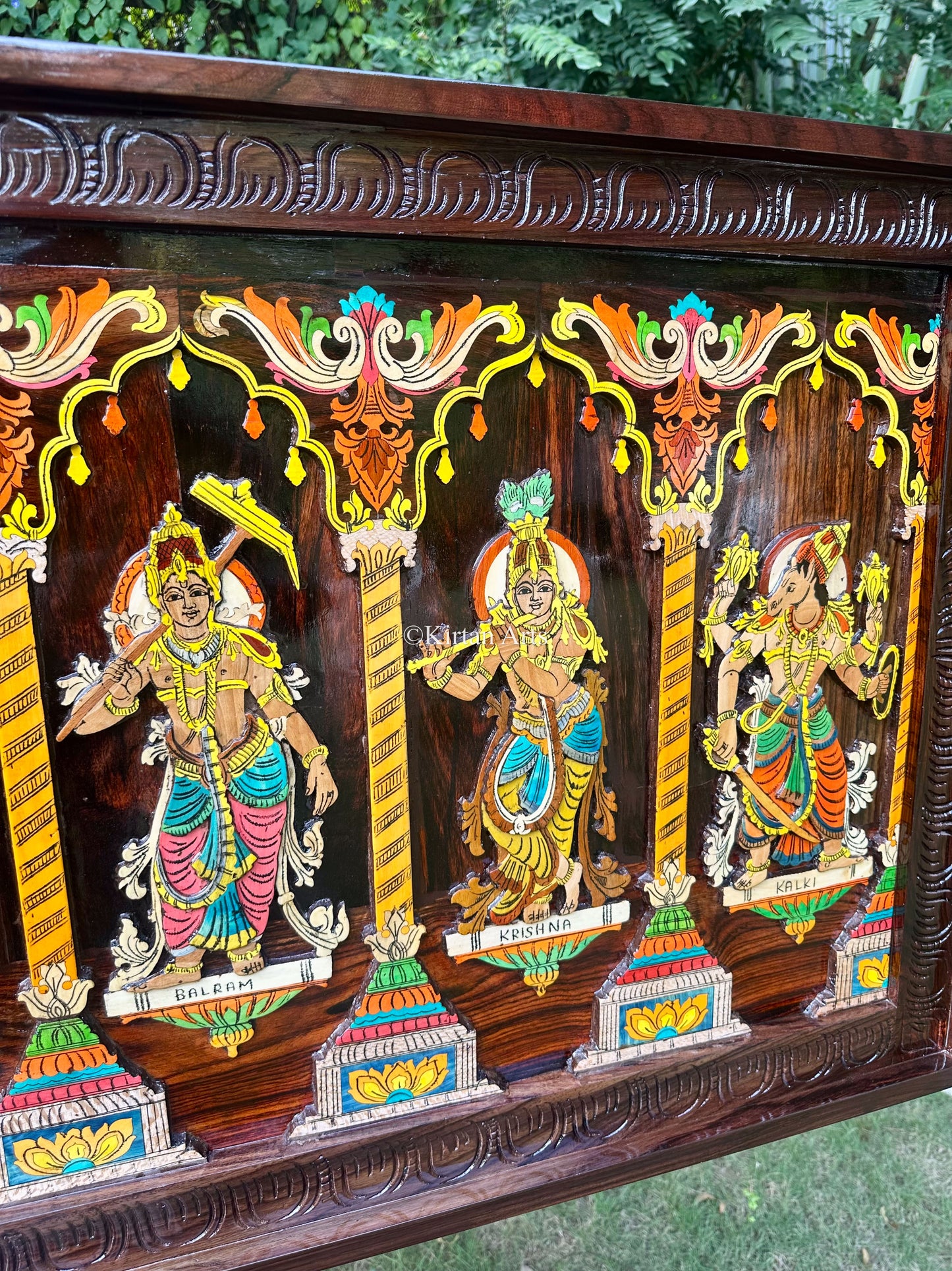 Rosewood Dasavatar Panel | 6x2 ft | 3D Embossed Artwork