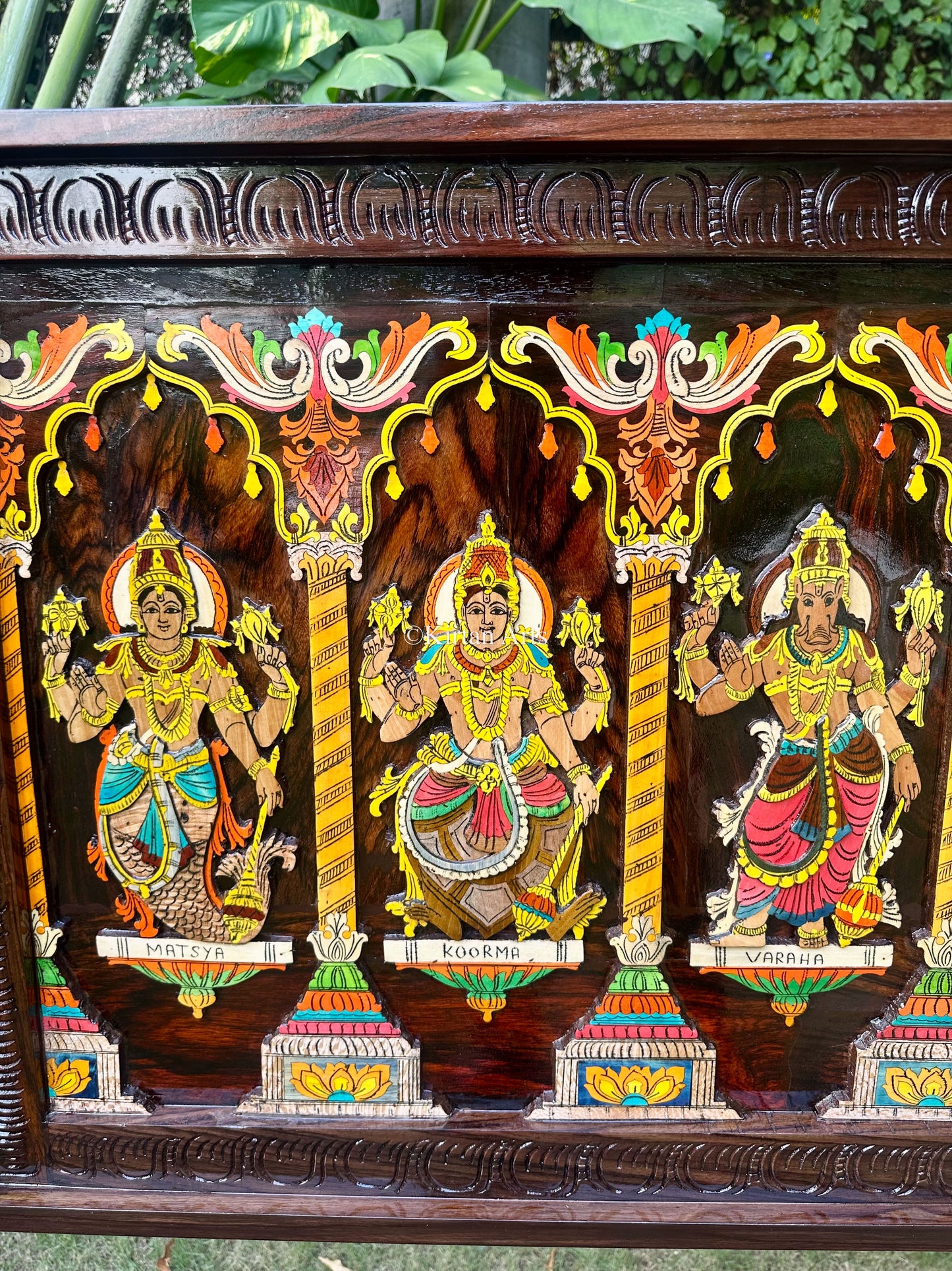 Rosewood Dasavatar Panel | 6x2 ft | 3D Embossed Artwork