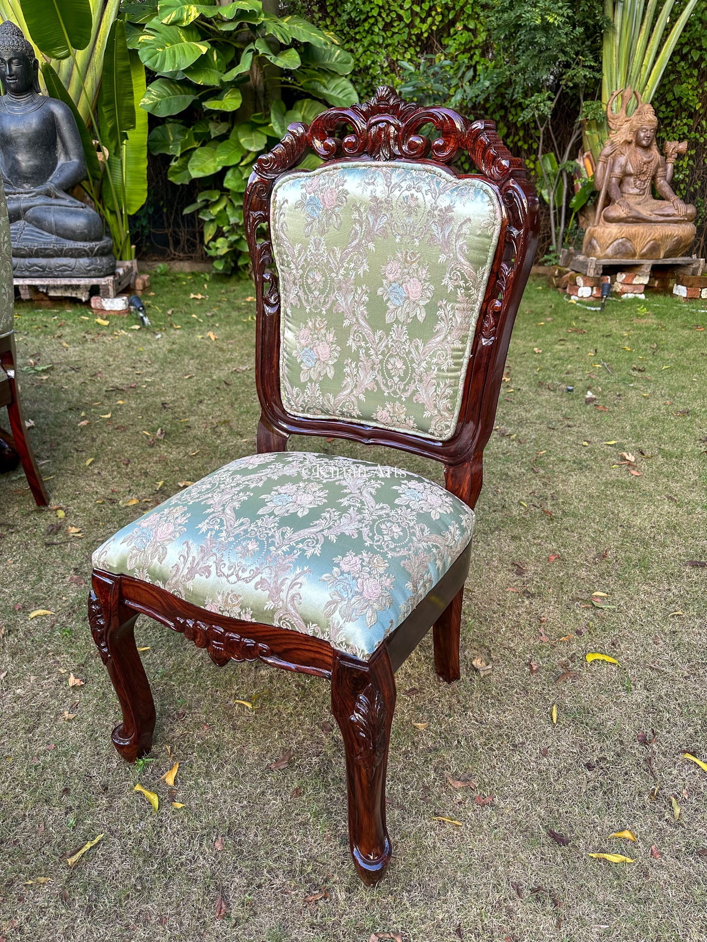 Rosewood Dining Table Set | 8 Seater | Royal Procession Inlay Work | Floral Carvings | 8x4 fft