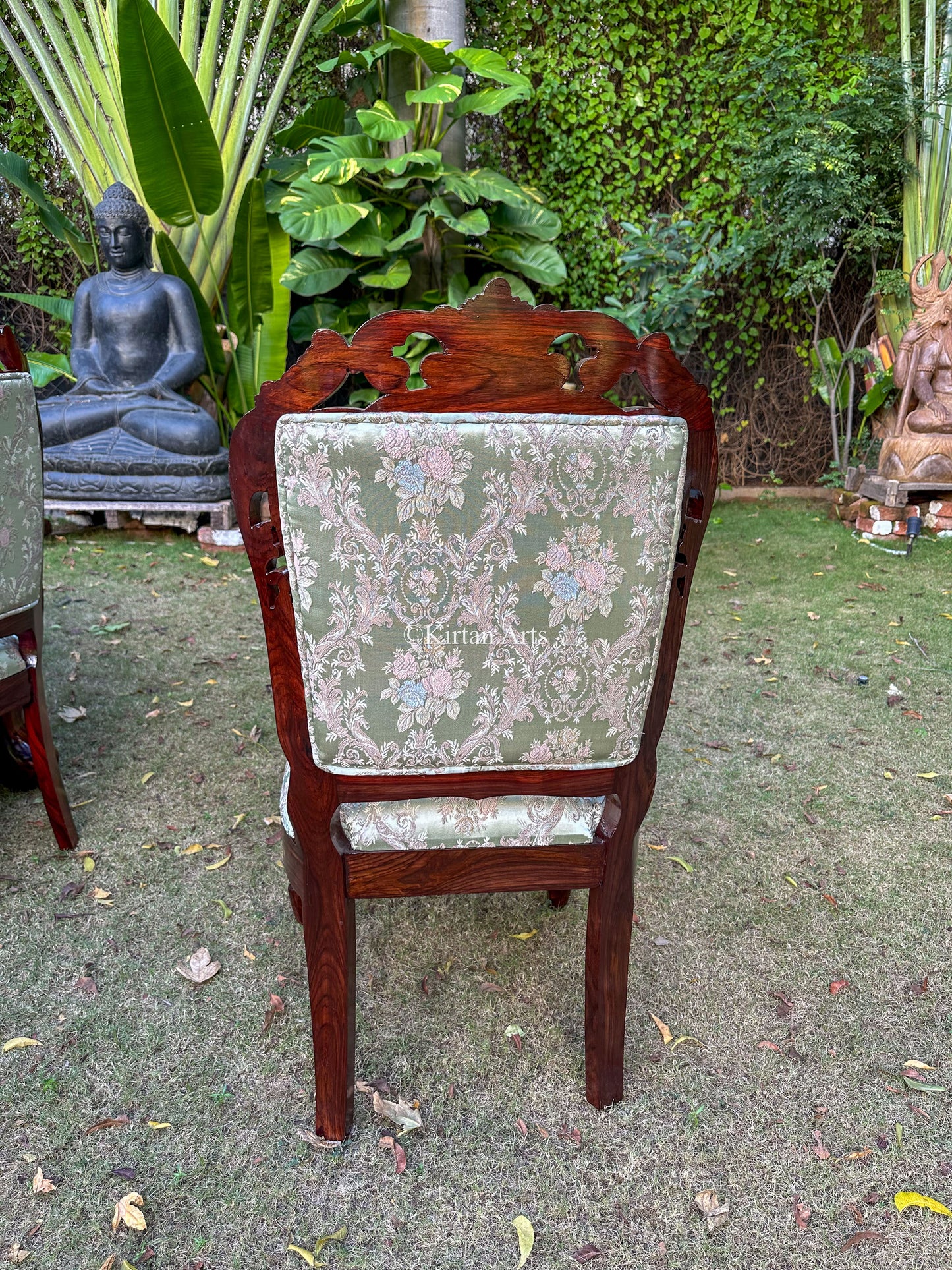 Rosewood Dining Table Set | 8 Seater | Royal Procession Inlay Work | Floral Carvings | 8x4 fft