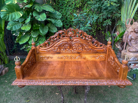 Teakwood Carved Jhula/Swing/Oonjal | Foldable | 5x2 ft