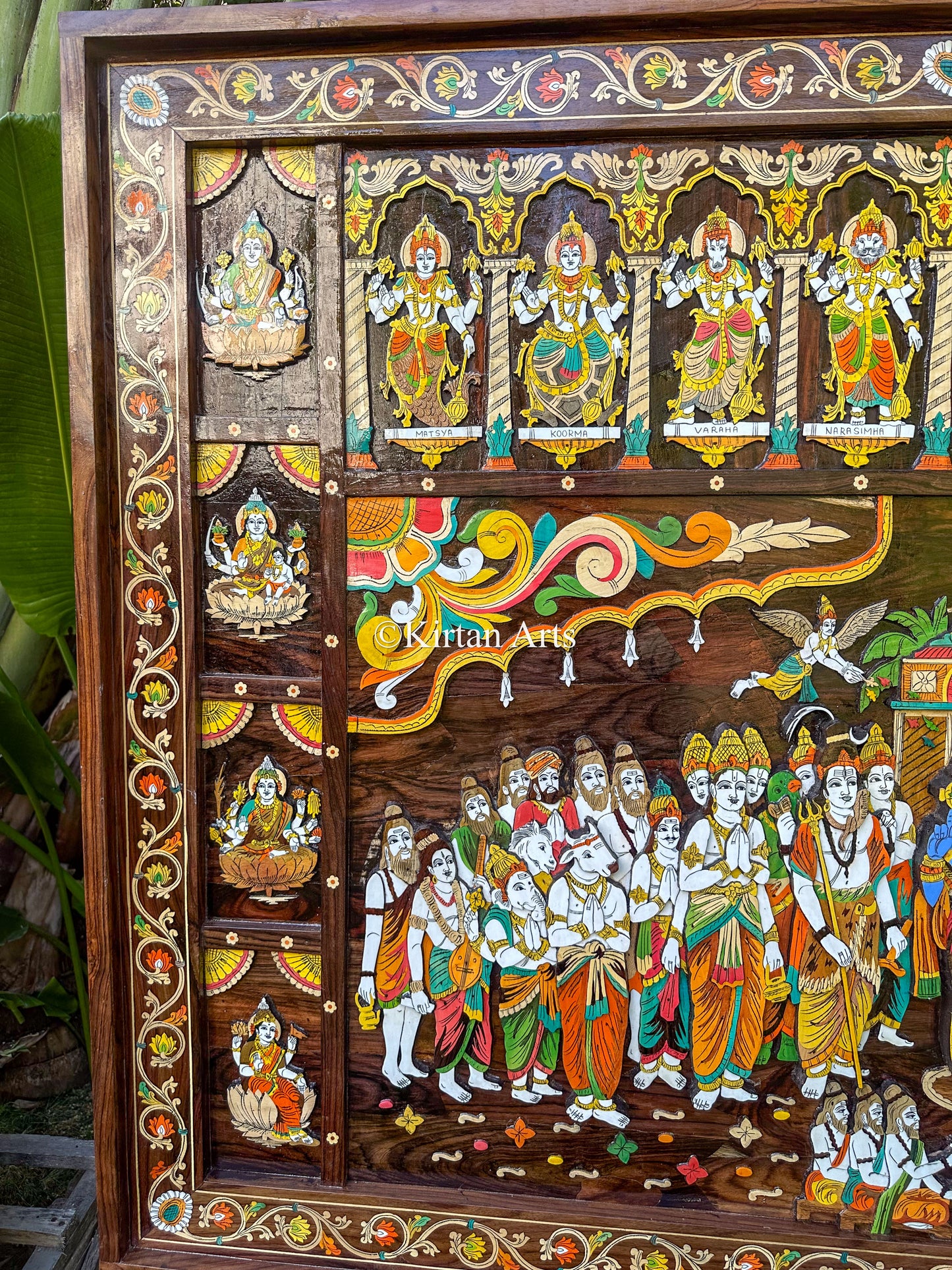 Srinivasa Kalyanam Rosewood Panel | 6x4 ft | Ashtalakshmi & Dasavtar
