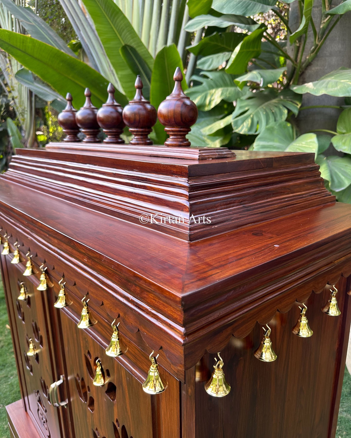 Teakwood Mandir with Pocket Doors | 5.6x4x2 ft | Customisable