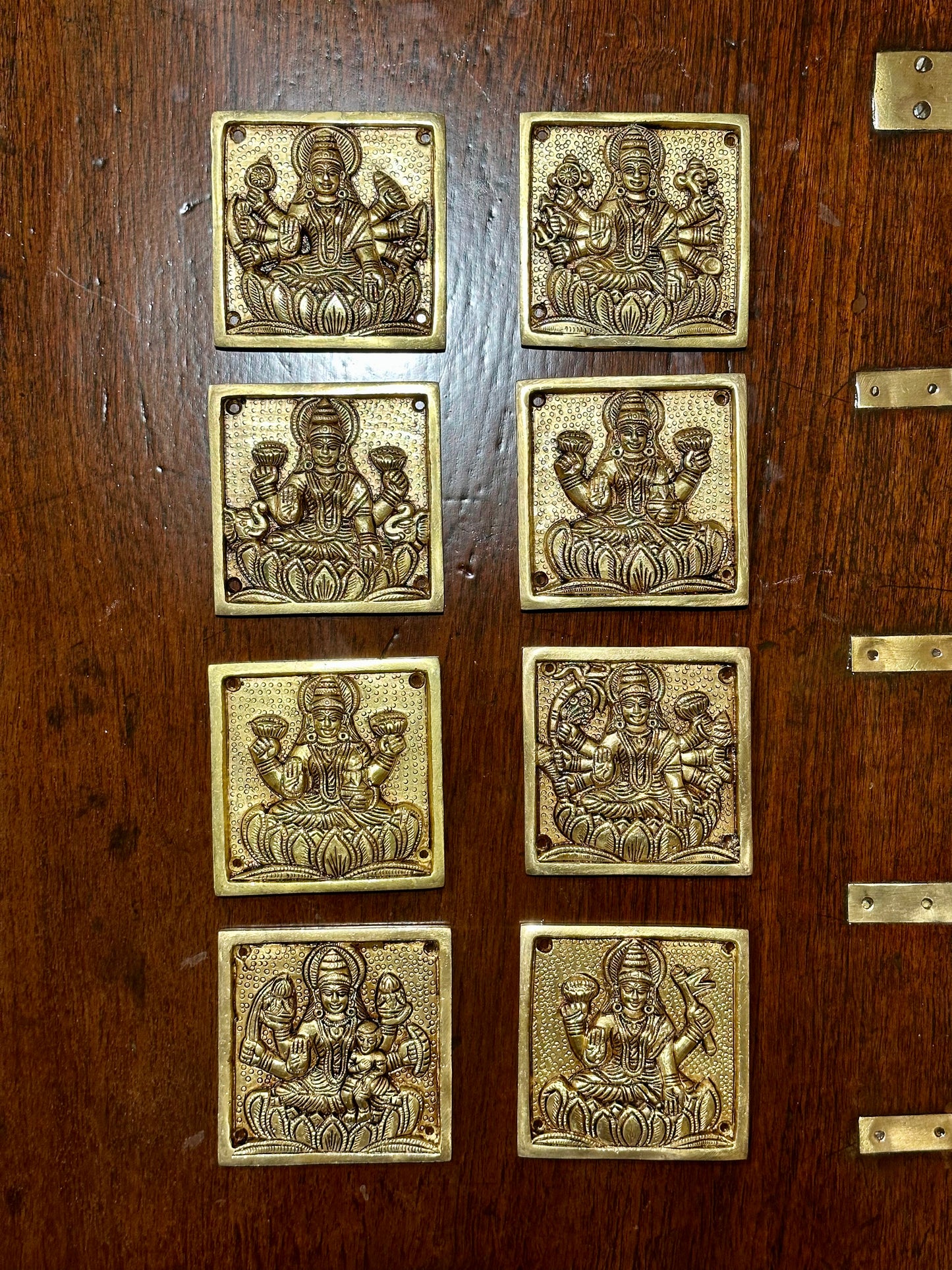 Ashtalakshmi Brass Plates Set 4x4 Inches