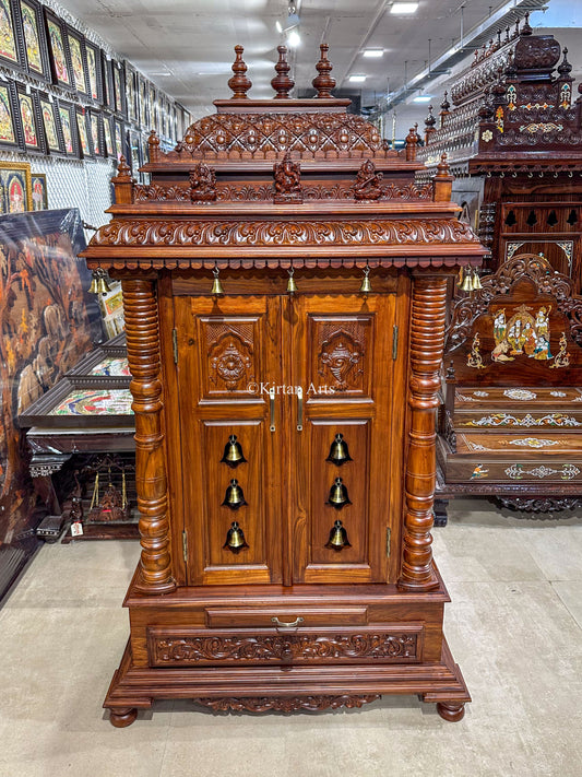 Teakwood Carved Mandir | 5.5x3x1.9 FT