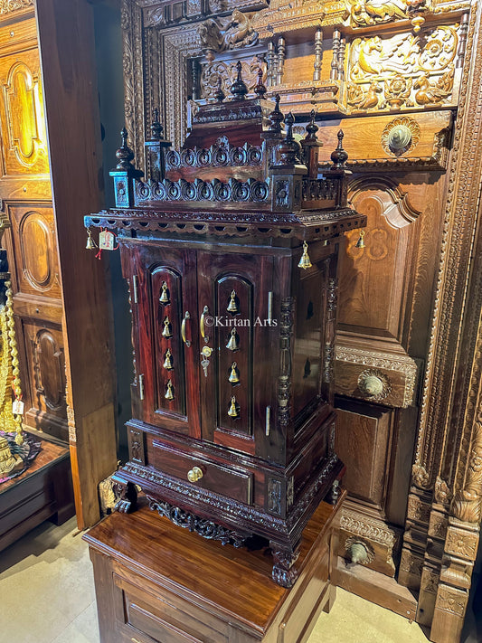 Rosewood Mandir with Doors 21x15 Inch