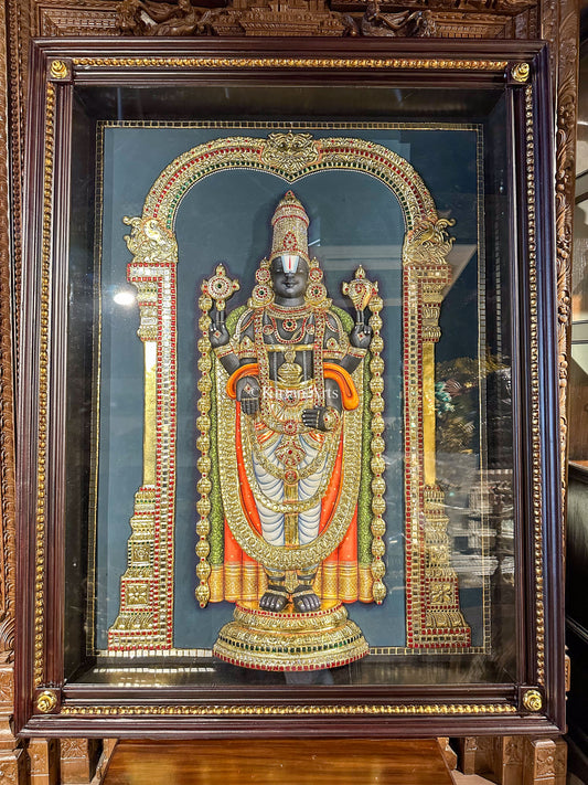 Tirupati Balaji Tanjore Painting 3D Embossed 3x4 ft