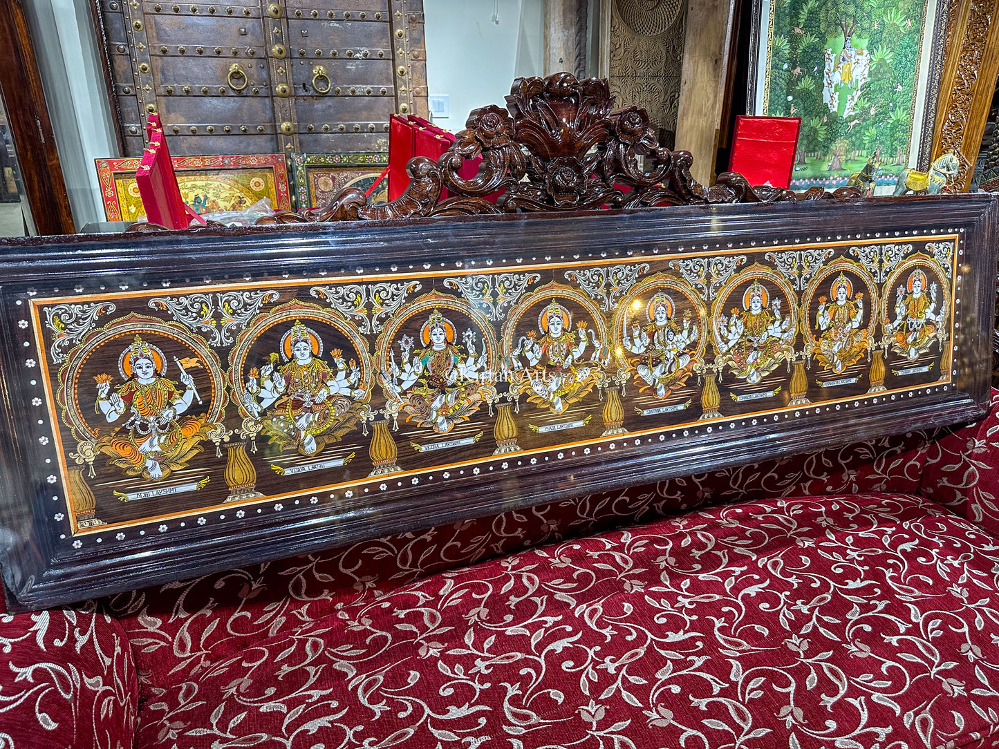 Ashtalakshmi Rosewood Inlay Panel 7ft