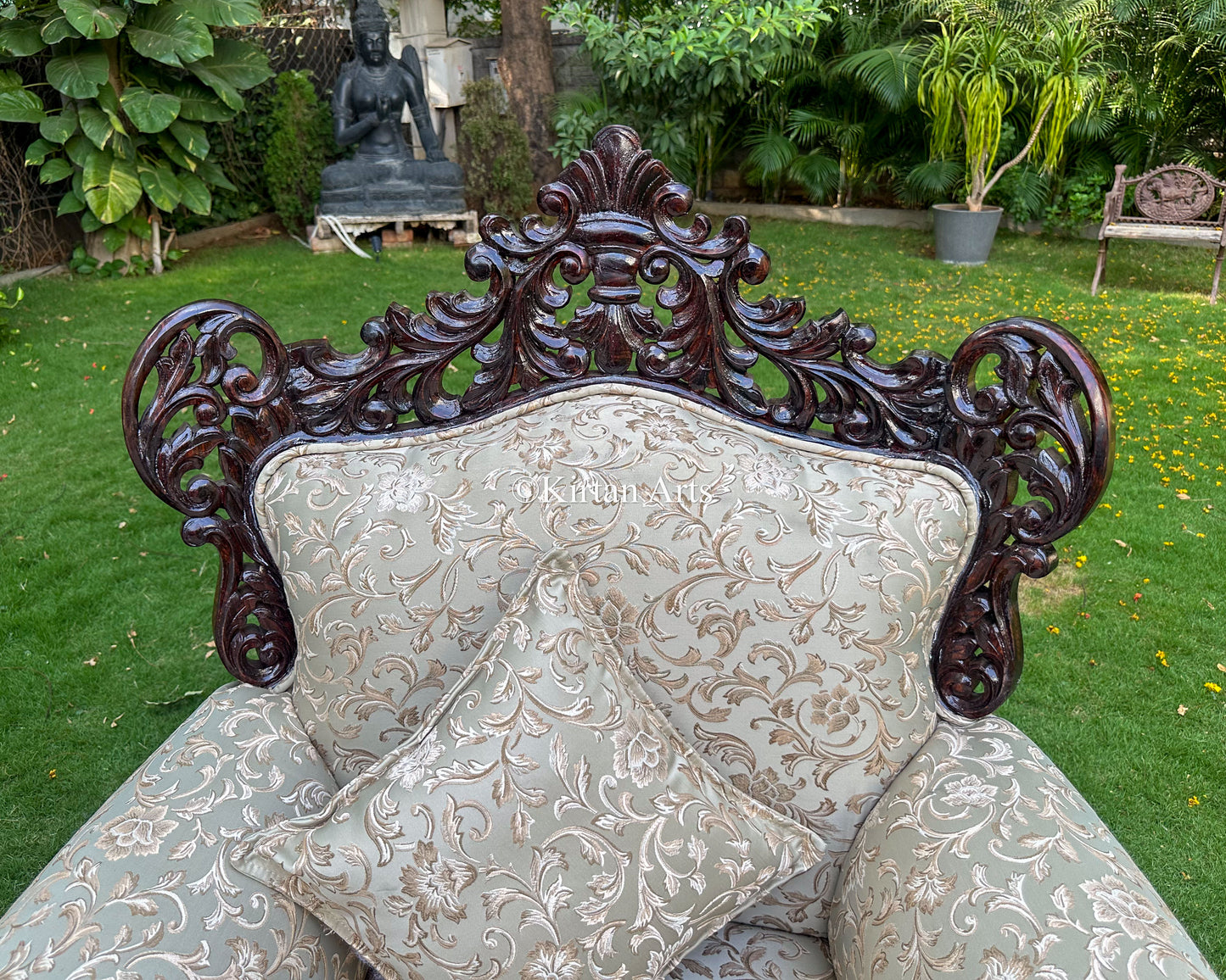 Maharaja Rosewood Sofa Set | Hand-Carved | 3+1+1+CenterTable