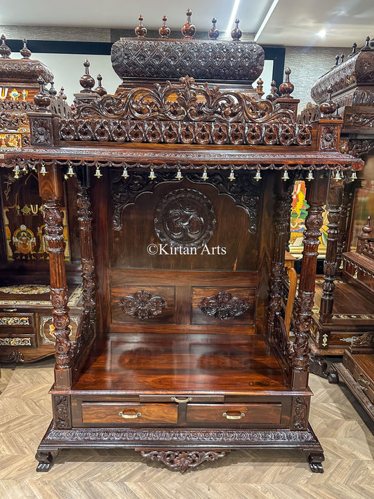 Hand-Carved Rosewood Pooja Mandir | 78"