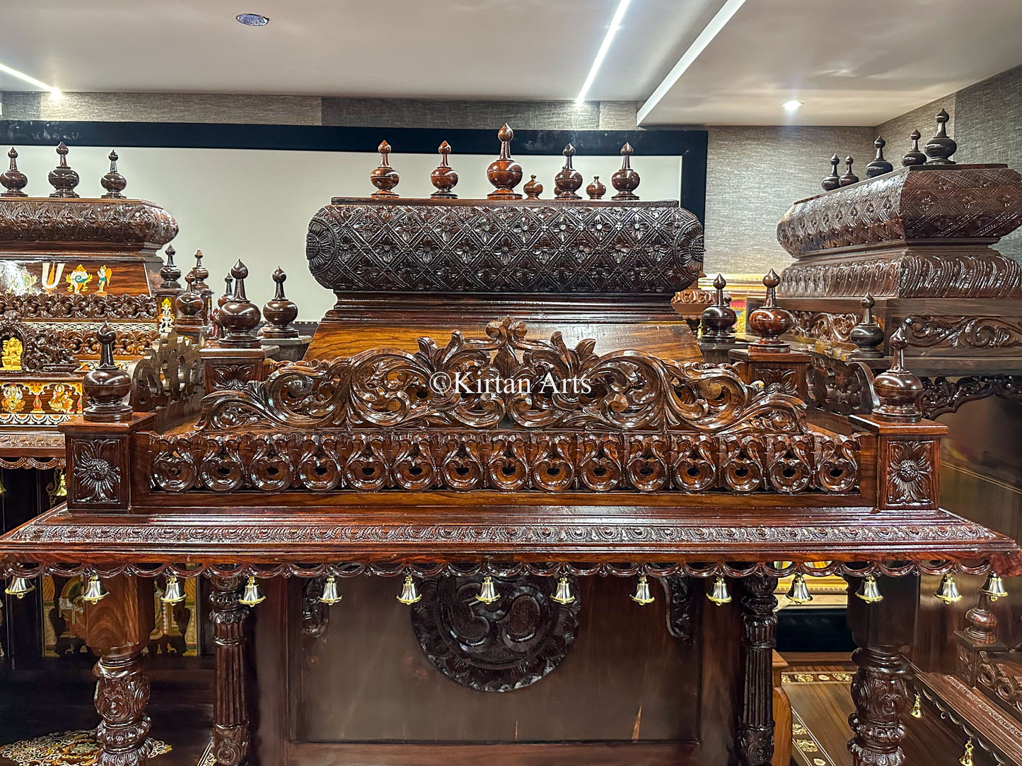 Hand-Carved Rosewood Pooja Mandir | 78"