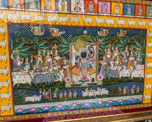 Sharad Purnima Pichwai Painting | 5x3 ft | Premium Framing