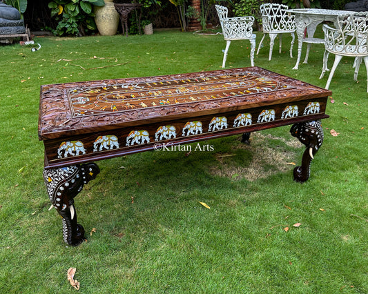 Rosewood Elephant Center Table | 4x2 ft