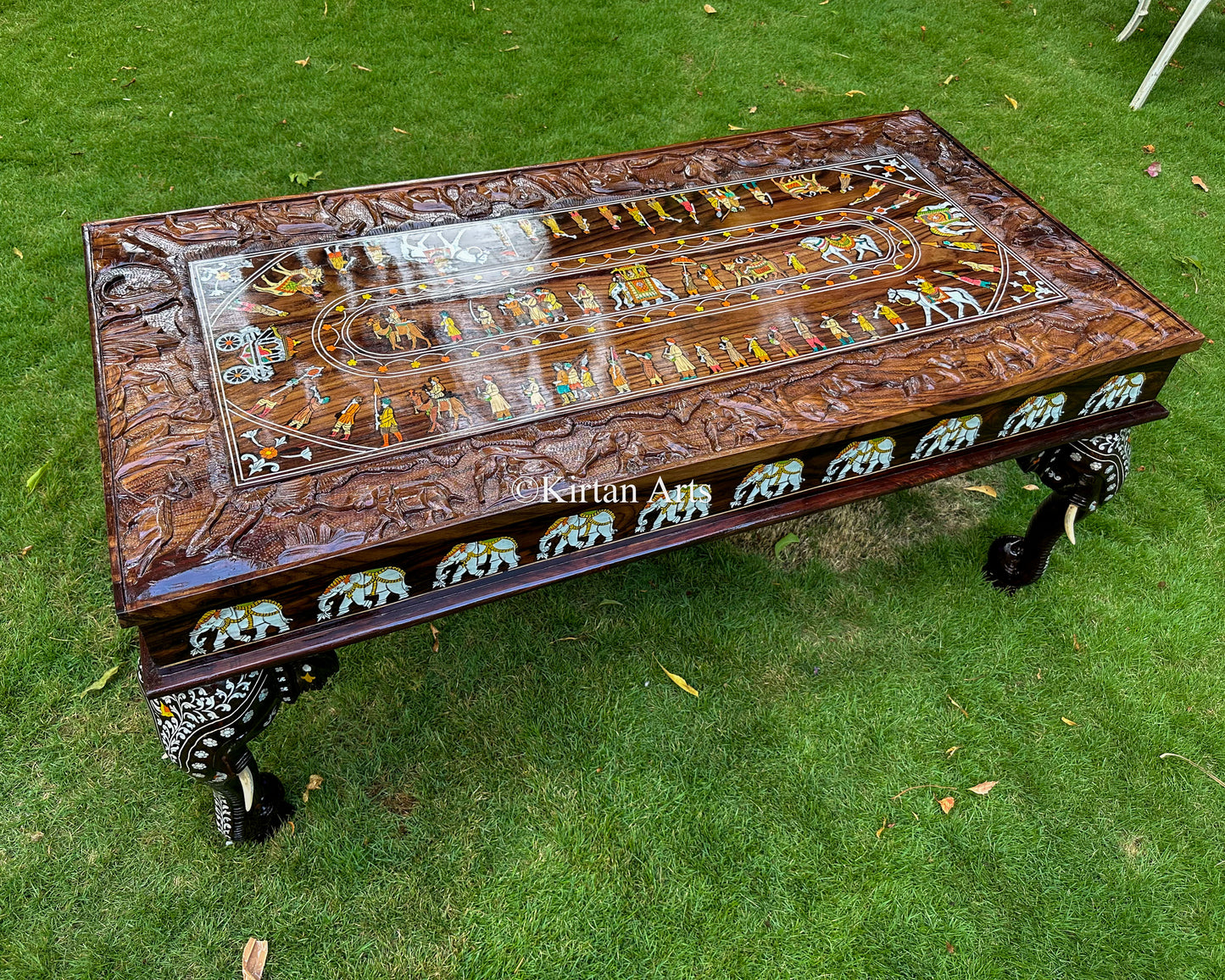 Rosewood Elephant Center Table | 4x2 ft