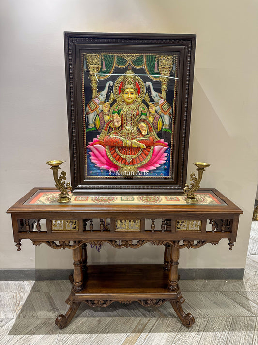Lakshmi Devi 3D Embossed Tanjore Painting | 30x24 Inches