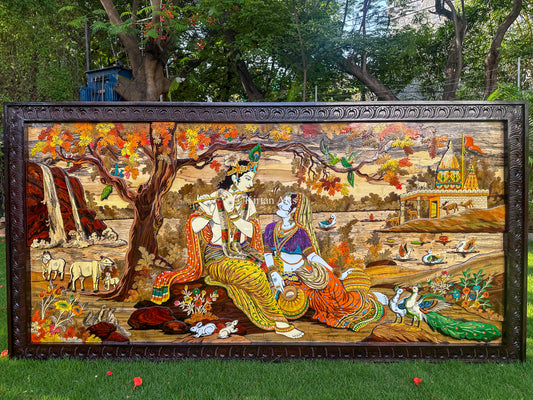 RadhaKrishna Rosewood Panel | 3D Embossed | 8x4 ft