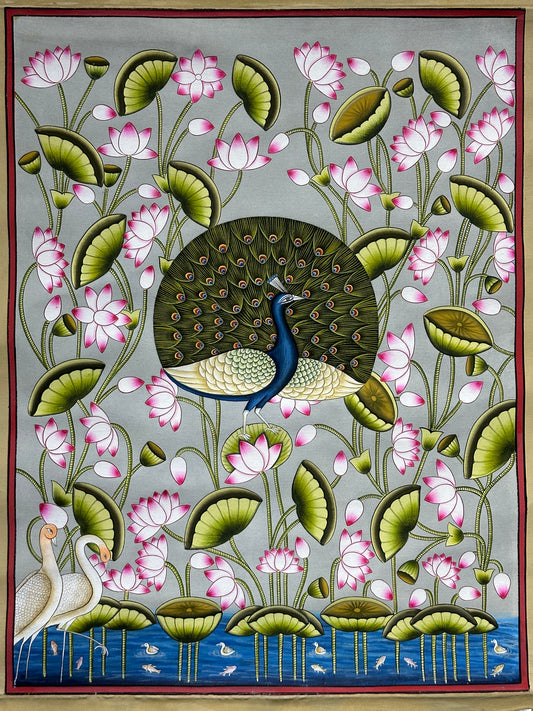 Peacock Pichwai 18”x24”