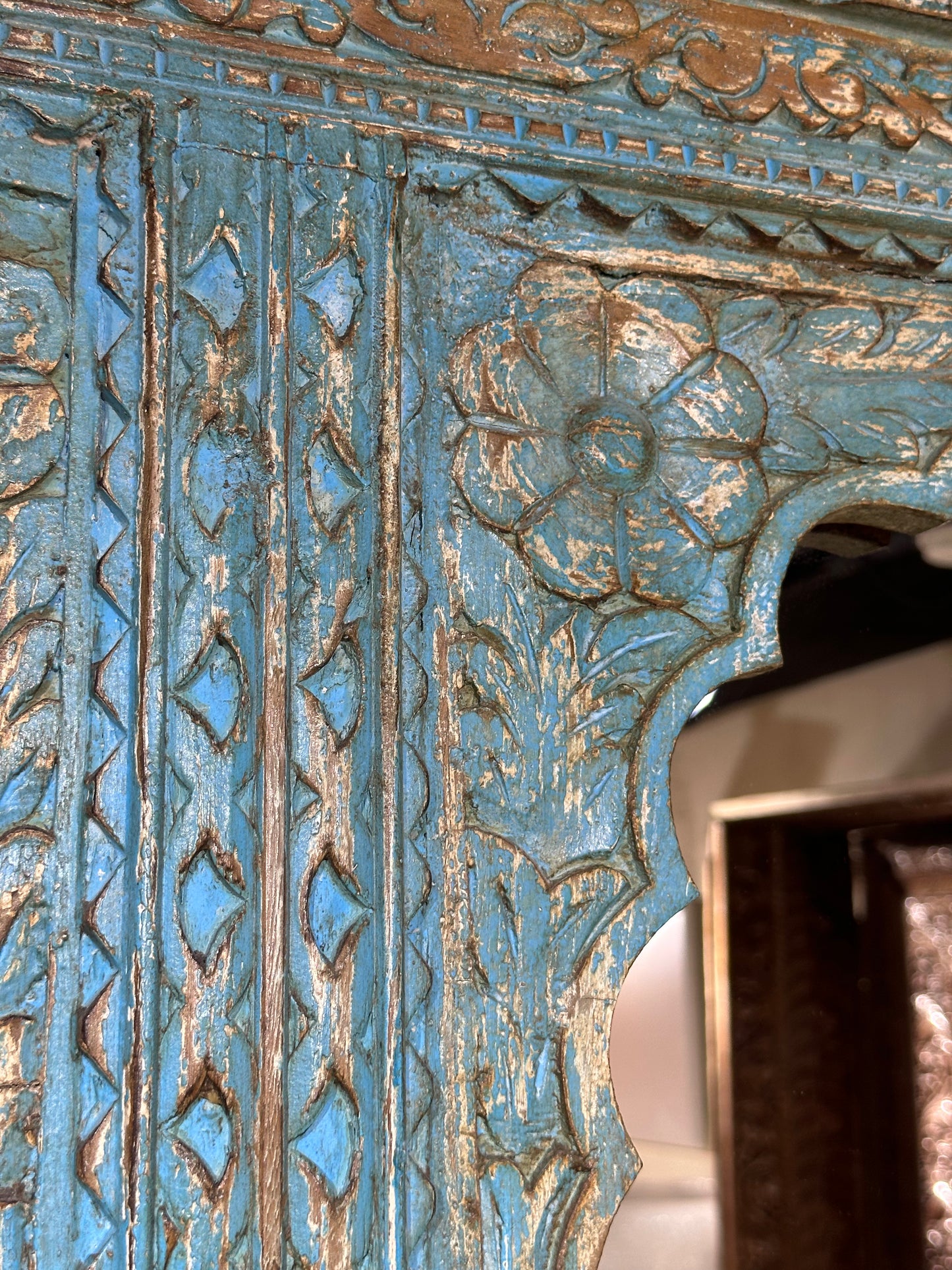 Wooden Mirror Frame Distressed