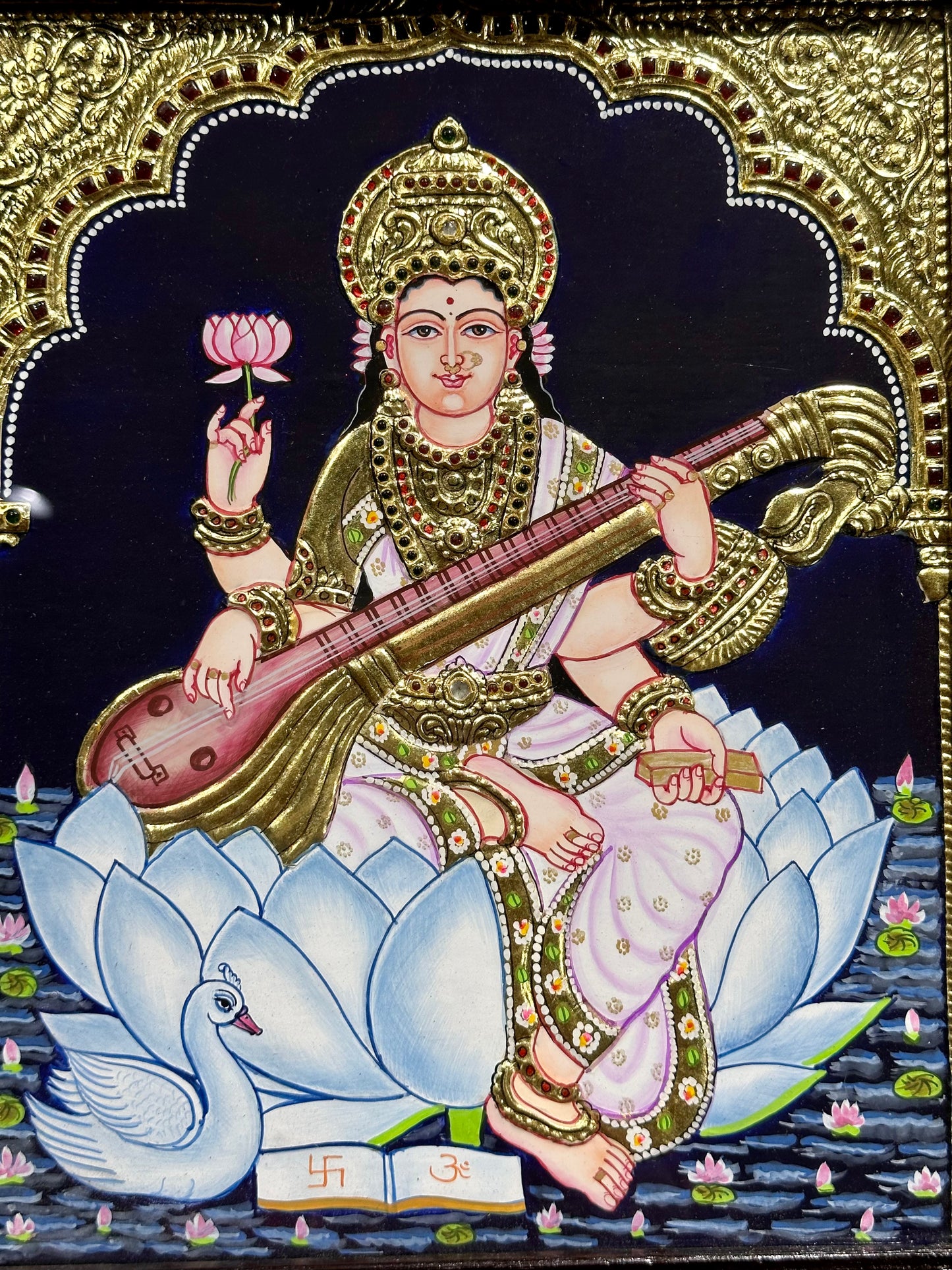Saraswati Devi Tanjore 13”x15”