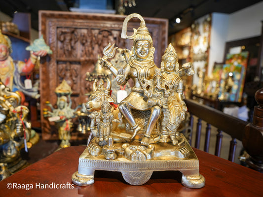 Brass Shiv Parivar Nandi 12.5"