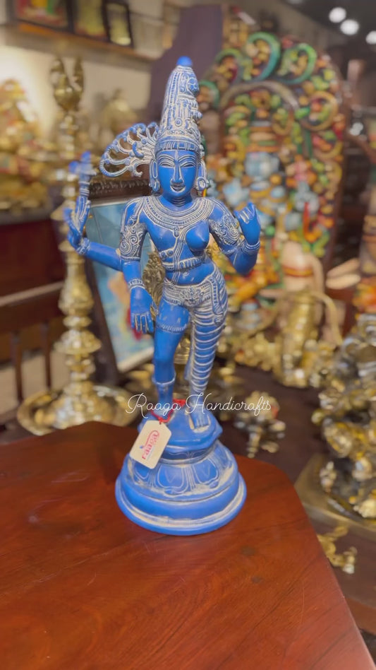 Brass Ardhanareeswara in Blue Gold 18"